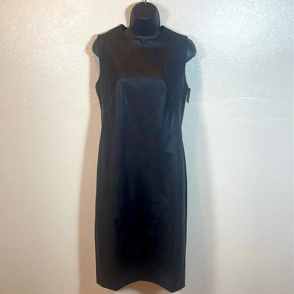 Spanx Faux Leather Sheath Dress in Luxe Black in Medium - Picture 8 of 13